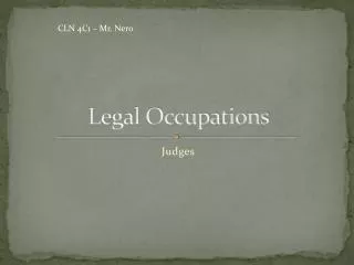 Legal Occupations