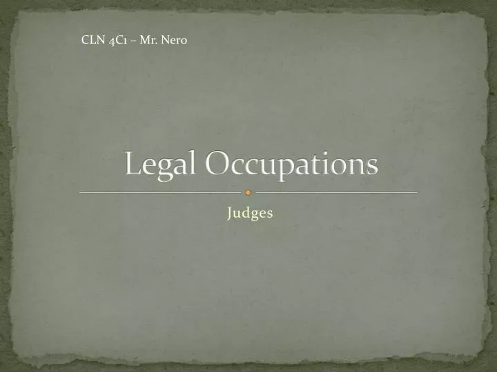 legal occupations