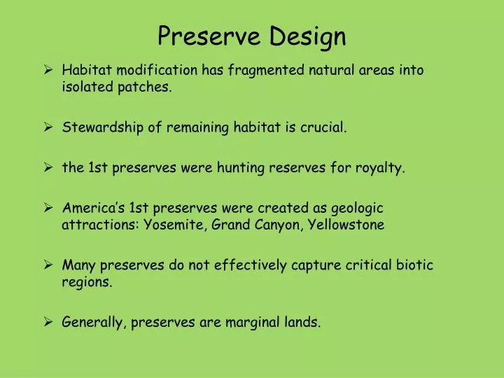 preserve design