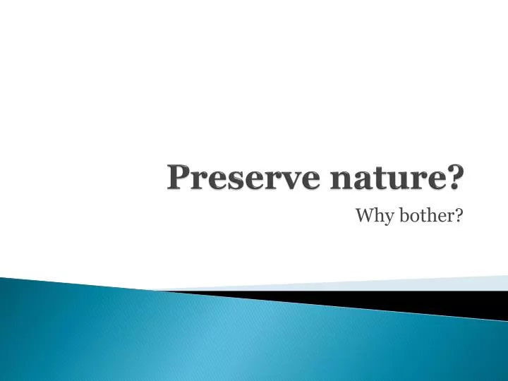 preserve nature