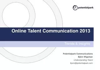 Online Talent Communication 2013