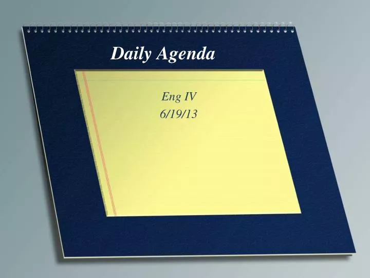 daily agenda