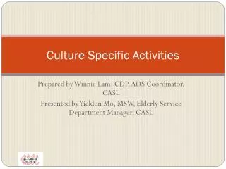 Culture Specific Activities