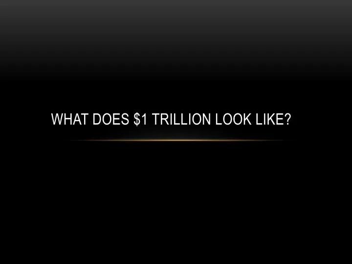 what does 1 trillion look like