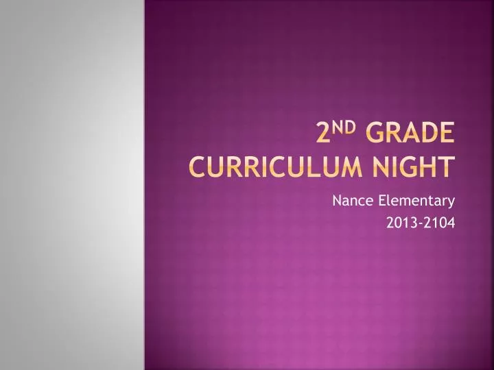 2 nd grade curriculum night