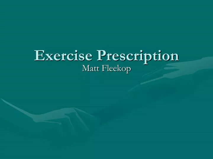 exercise prescription