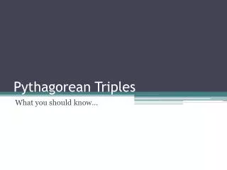 pythagorean triples