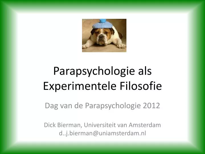 parapsychologie als e xperimentele filosofie