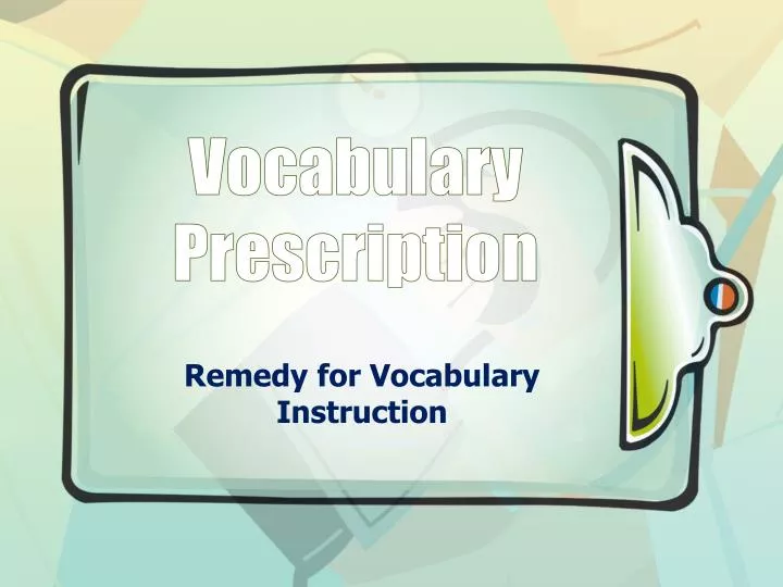 vocabulary prescription