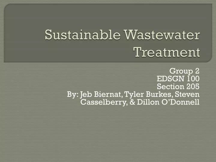 sustainable wastewater treatment