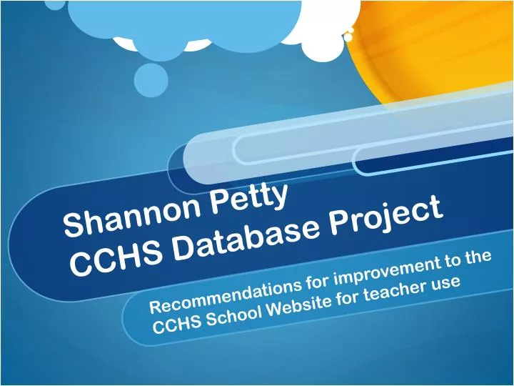 shannon petty cchs database project