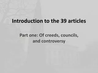 Introduction to the 39 articles