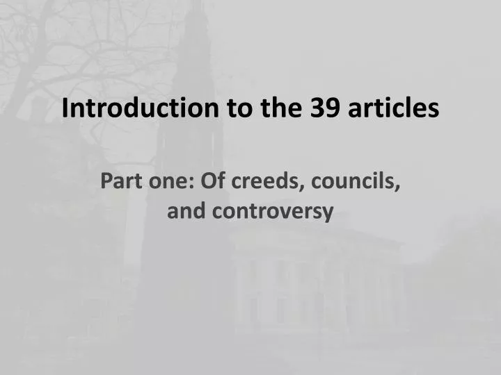 introduction to the 39 articles