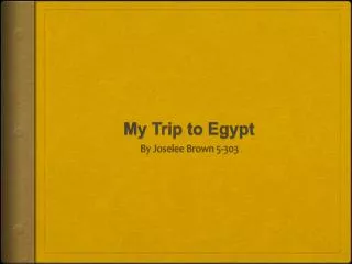 My Trip to Egypt