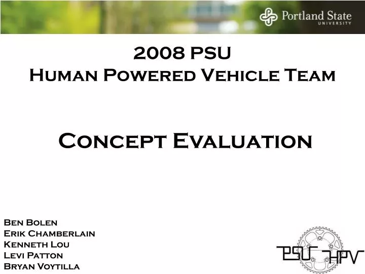 2008 psu human powered vehicle team