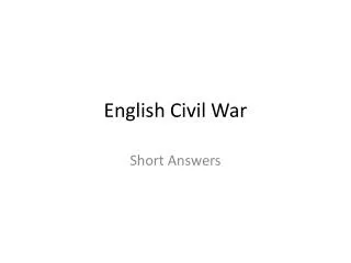 English Civil War