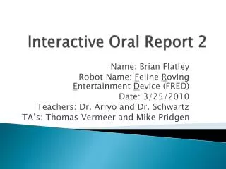 Interactive Oral Report 2