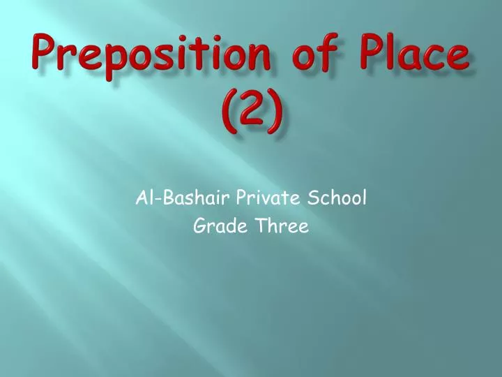 preposition of place 2