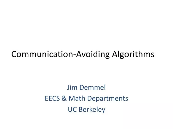 communication avoiding algorithms