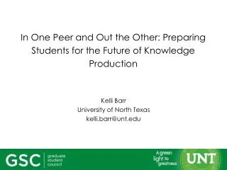 In One Peer and Out the Other: Preparing Students for the Future of Knowledge Production