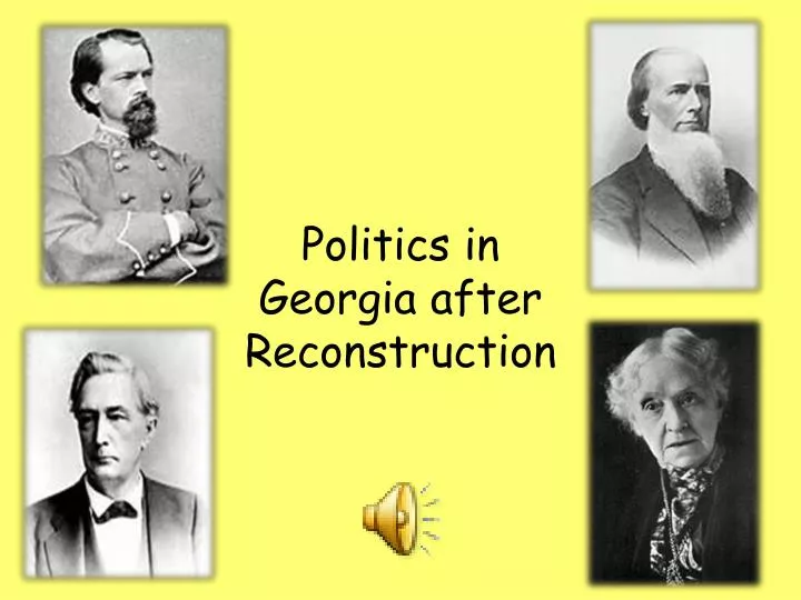 politics in georgia after reconstruction