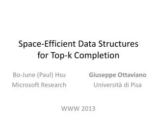 Space-Efficient Data Structures for Top-k Completion
