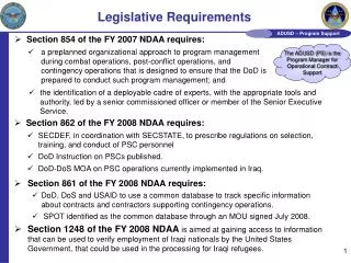 Legislative Requirements