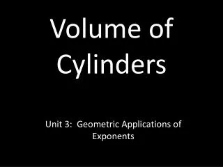 Volume of Cylinders