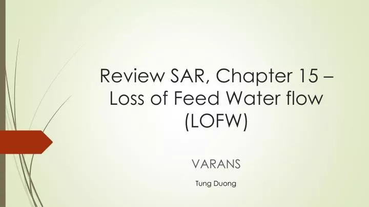 review sar chapter 15 loss of feed water flow lofw