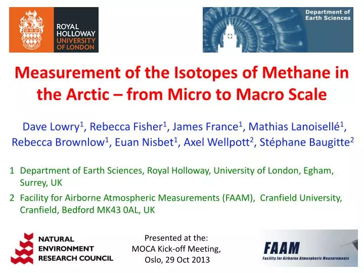 measurement of the isotopes of methane in the arctic from micro to macro scale
