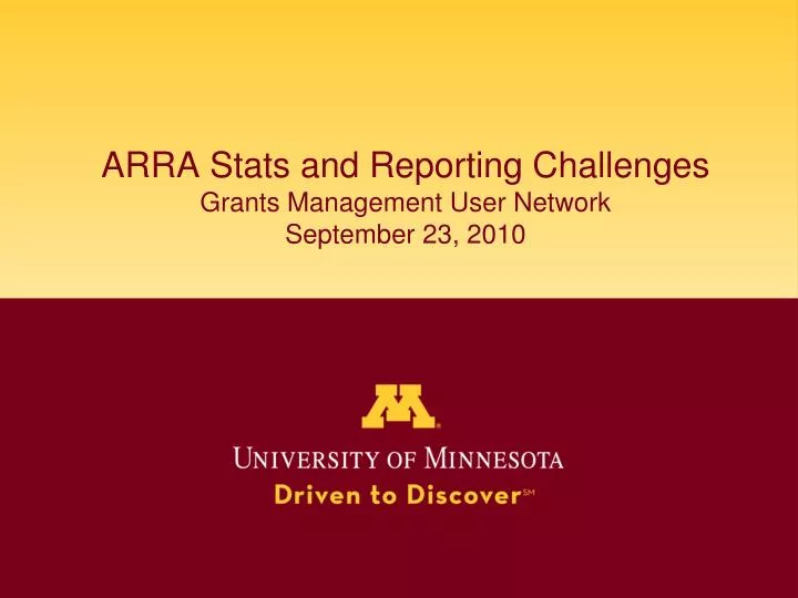 arra stats and reporting challenges grants management user network september 23 2010