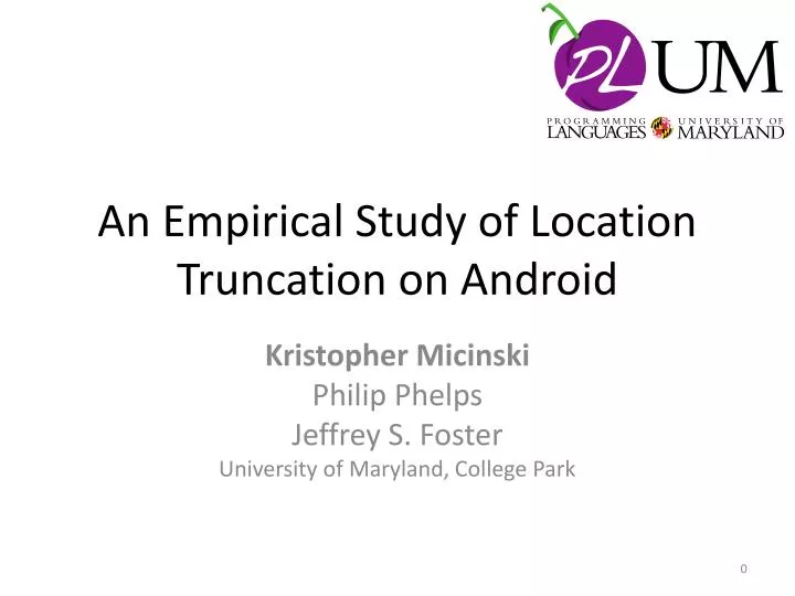 an empirical study of location truncation on android
