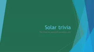 Solar trivia
