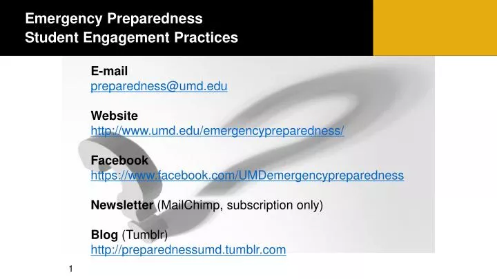emergency preparedness student engagement practices
