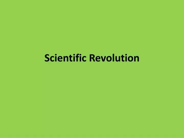 scientific revolution