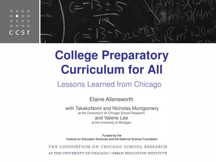 college preparatory curriculum for all