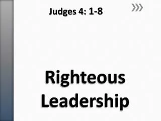 Righteous Leadership