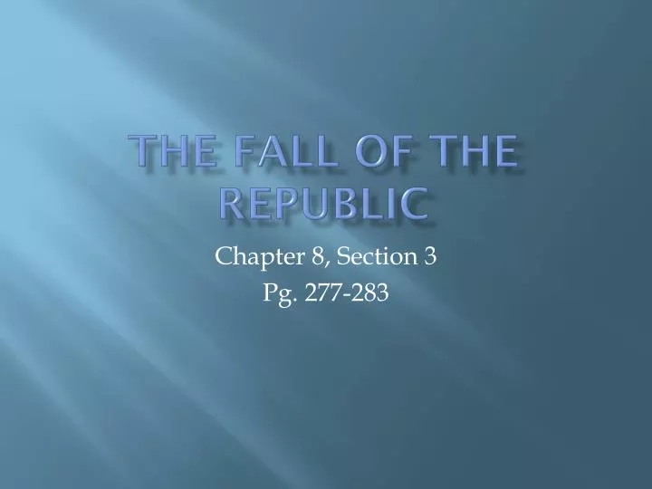 the fall of the republic