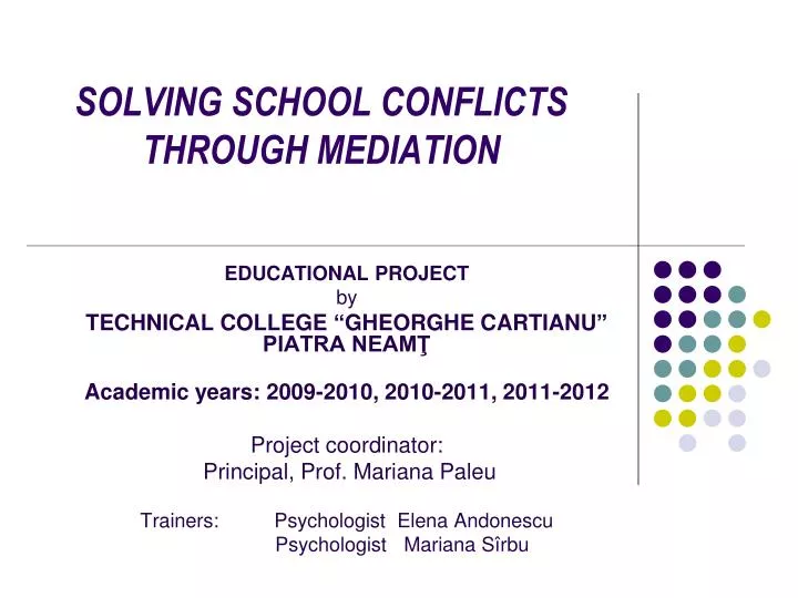 solving school conflicts through mediation