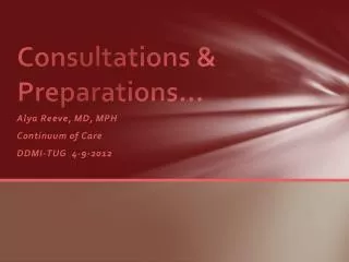 consultations preparations
