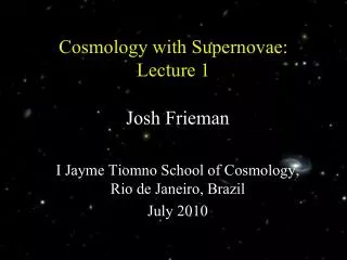 Cosmology with Supernovae: Lecture 1