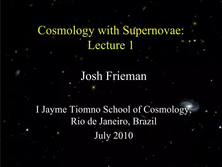 cosmology with supernovae lecture 1