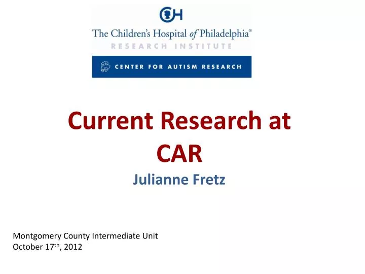 current research at car julianne fretz