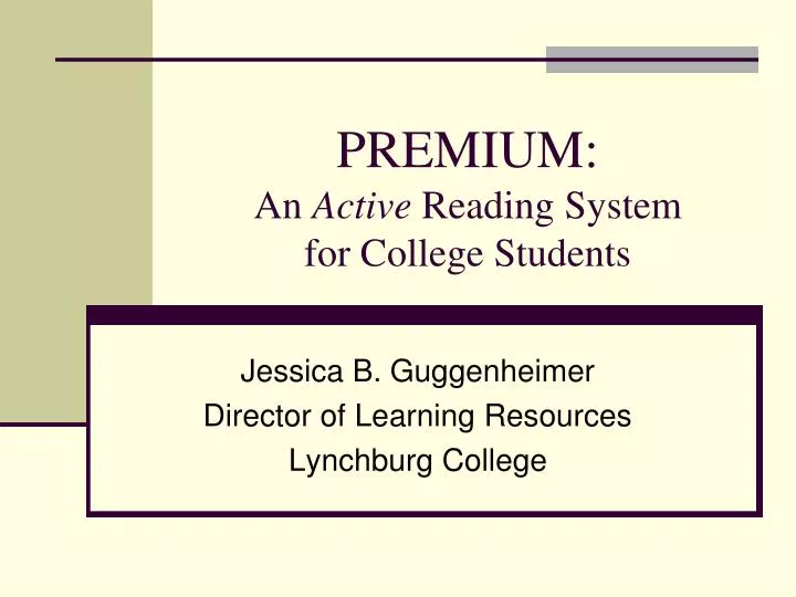 premium an active reading system for college students