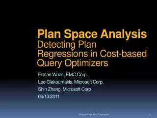 Plan Space Analysis Detecting Plan Regressions in Cost-based Query Optimizers