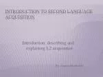 Introduction to Second Language Acquisition - slide 1