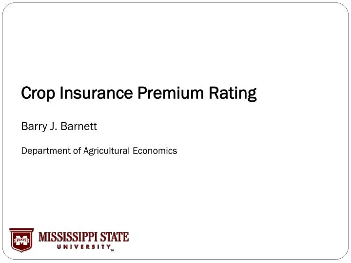 crop insurance premium rating