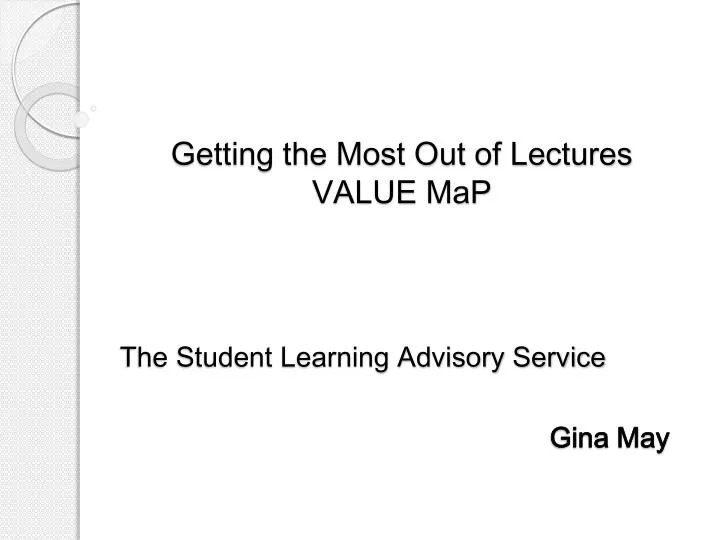 getting the most out of lectures value map