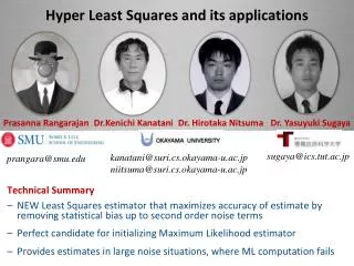 Hyper Least Squares and its applications