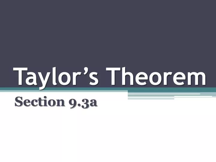 taylor s theorem